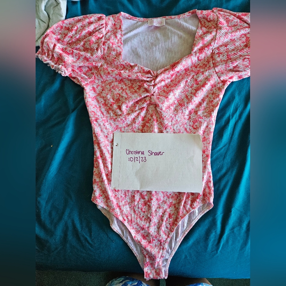 Pink lily bodysuit pink